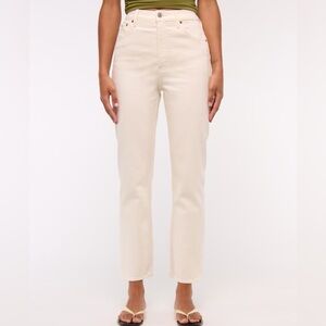 Abercrombie & Fitch Curve Love Ultra High Rise Ankle Straight Jean